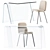Modern Glass Desk & Chair 3D model small image 1