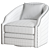 Sleek Swivel Gustav Chair 3D model small image 4