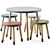  Flexa Kids Table & Chairs 3D model small image 1