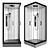 Glossy Black & White Shower Cabin 3D model small image 1