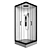 Glossy Black & White Shower Cabin 3D model small image 2