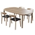 Elegant Dining Set "WU" Artisan 3D model small image 2