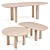 Caillou Dining Table Natural Wood 3D model small image 1