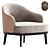 Elegant Aurea Armchair Collection 3D model small image 1