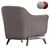 Modern Armchair Poliform Kaori Collection 3D model small image 3