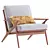 Mid-Century Cavett Tufted Chair 3D model small image 4