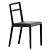 Modern Straight Back Chair & Table 3D model small image 4