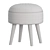 Tall Solid Wood Vanity Stool 3D model small image 2