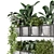 Metal Box Hanging Plants Set 3D model small image 3