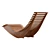 BRESCIA Acacia Wood Garden Lounger 3D model small image 3