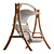 Teak Finish Wooden Garden Swing 3D model small image 5