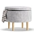 Textile Pouffe Clari 5 Colors 3D model small image 5