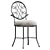 Elegance Steel Vanity Stool 3D model small image 1