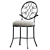 Elegance Steel Vanity Stool 3D model small image 3