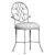 Elegance Steel Vanity Stool 3D model small image 4