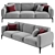 Modern Italian Romeo Compact Sofa 3D model small image 1