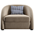 Elegant Modern Cruz Armchair Design 3D model small image 2