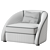 Elegant Modern Cruz Armchair Design 3D model small image 6