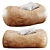 Teen Leather Bean Bag Lounge 3D model small image 1