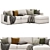 Stylish Maxwell sectional chaise sofa 3D model small image 2