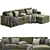 Stylish Maxwell sectional chaise sofa 3D model small image 3