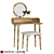 Chic Vanity Desk Set 3D model small image 1