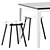  Contemporary Duo: Pop Table & Fenster Stool 3D model small image 2