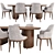 Elegant Dining Set: Anna Chairs & Moon Table 3D model small image 1