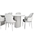 Elegant Dining Set: Anna Chairs & Moon Table 3D model small image 3