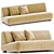 Elegant 3-Seater Fabric Sofa 3D model small image 1