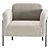 Elegant Velvet Alistair Armchair 3D model small image 5