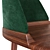 Elegant Green Velvet Writing Desk 3D model small image 2