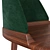 Elegant Green Velvet Writing Desk 3D model small image 5