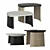 Sleek Cleo Coffee Table Collection 3D model small image 1