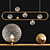 Elegant Hoop Long LUX Chandelier 3D model small image 1