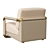 Modern Velvet Gold Armchair 3D model small image 3