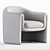 Luxury Velvet Barrel Chair 3D model small image 3