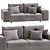Sleek Modern Low-Lend Sofa 3D model small image 3