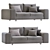 Sleek Modern Low-Lend Sofa 3D model small image 4