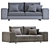 Sleek Modern Low-Lend Sofa 3D model small image 5