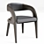 Sleek Sonoma Black Dining Chair 3D model small image 1