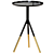 Modern Black Brass End Table 3D model small image 1