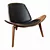 Homary Tripod Leather Lounge Chair 3D model small image 1