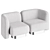 Modern Blown Armchair in Gray 3D model small image 3