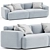 Stylish Avalon Steel Boucle Sofa 3D model small image 1