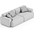 Stylish Avalon Steel Boucle Sofa 3D model small image 3