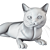 Sleek Gray Cat 4K Texture 3D model small image 5