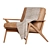 Crate & Barrel Cavett Wood Armchair 3D model small image 3