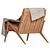 Crate & Barrel Cavett Wood Armchair 3D model small image 4