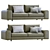 Minimalist Leather Sofa Design 3D model small image 1
